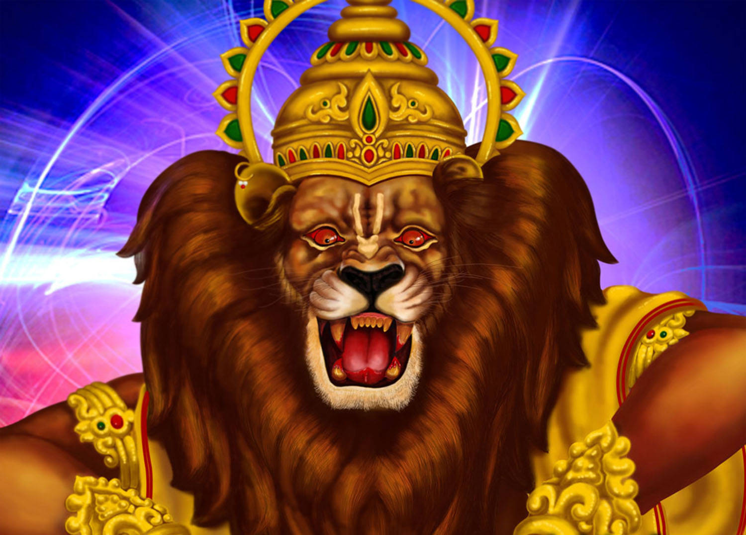 Lion Lord Narasimha Wallpaper