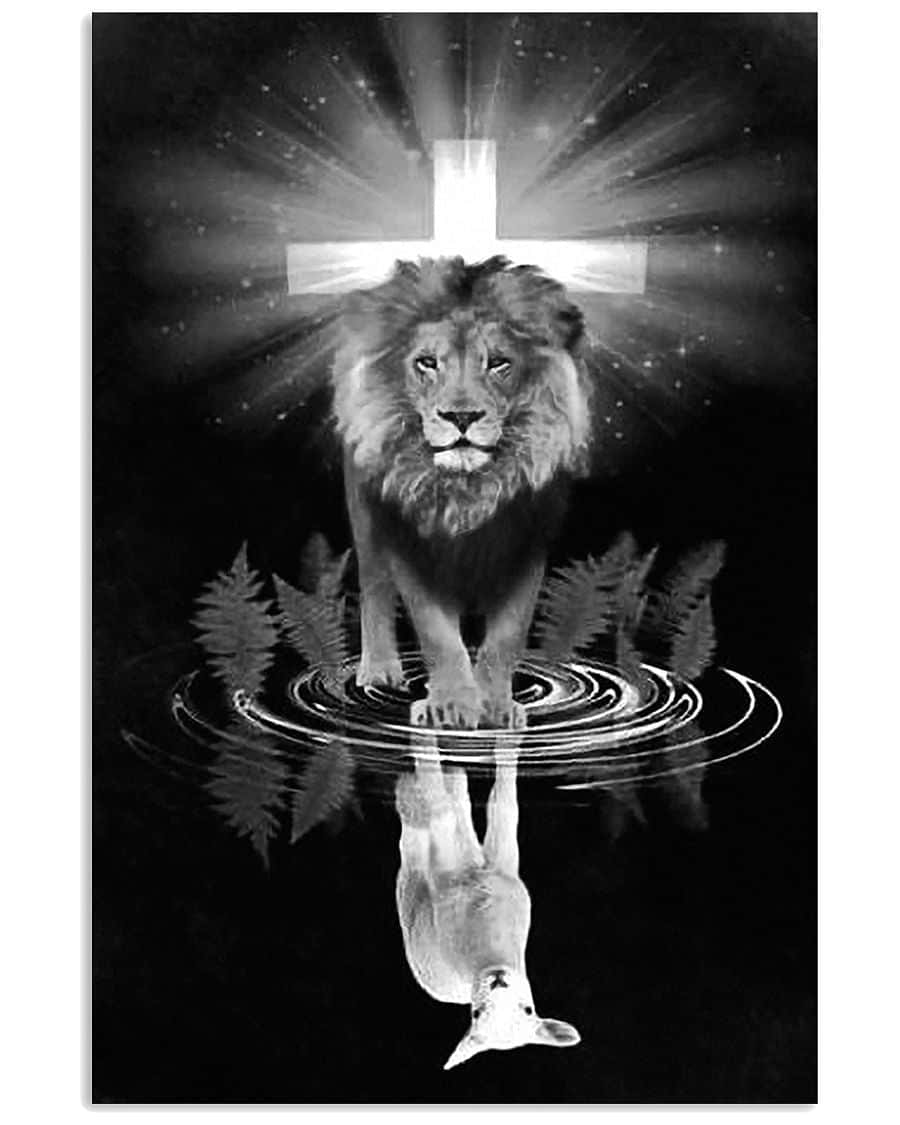 A Lion And A Cross In The Water