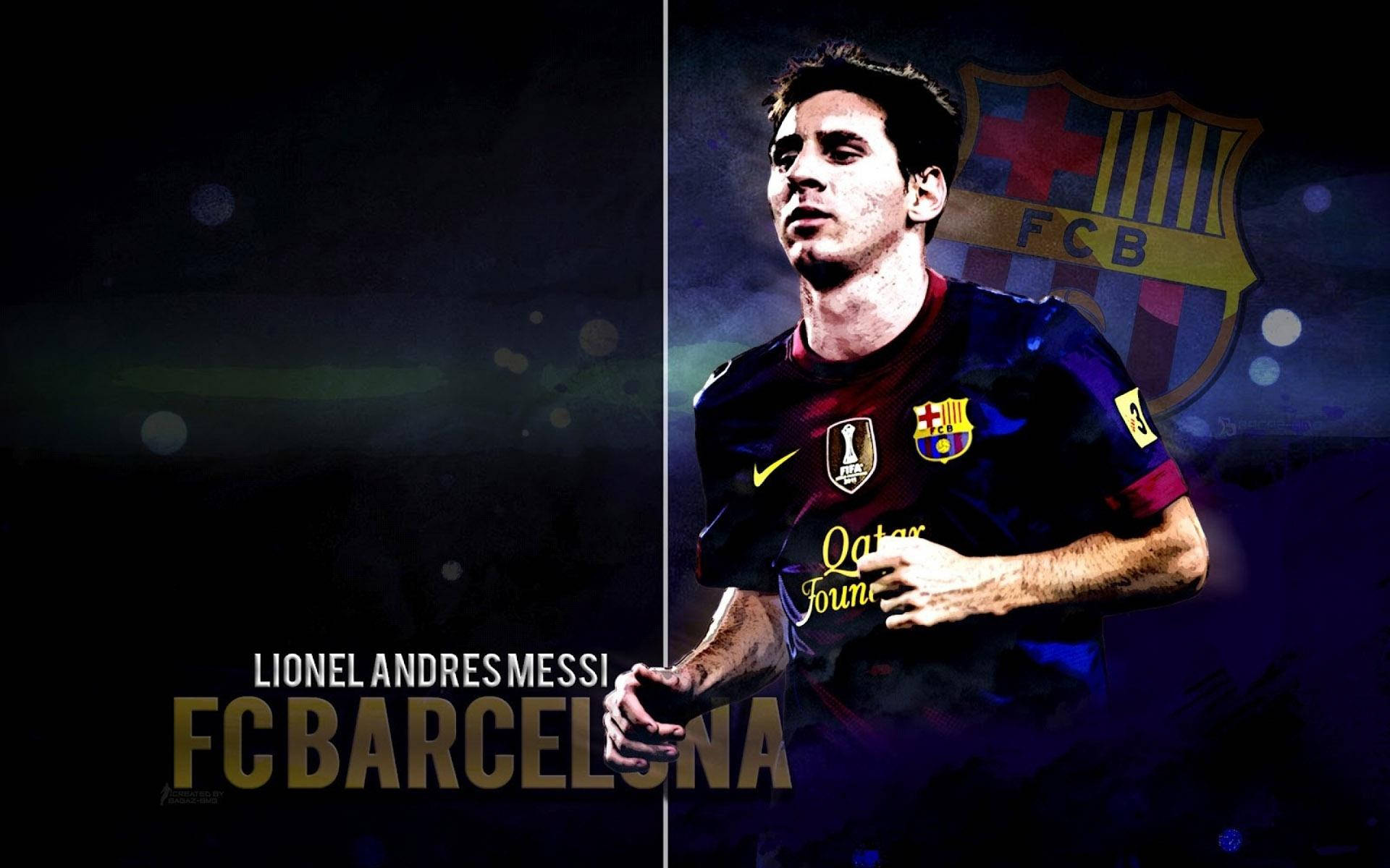 Lionel Andres Messi Barcelona Skrivebordsbaggrund Wallpaper