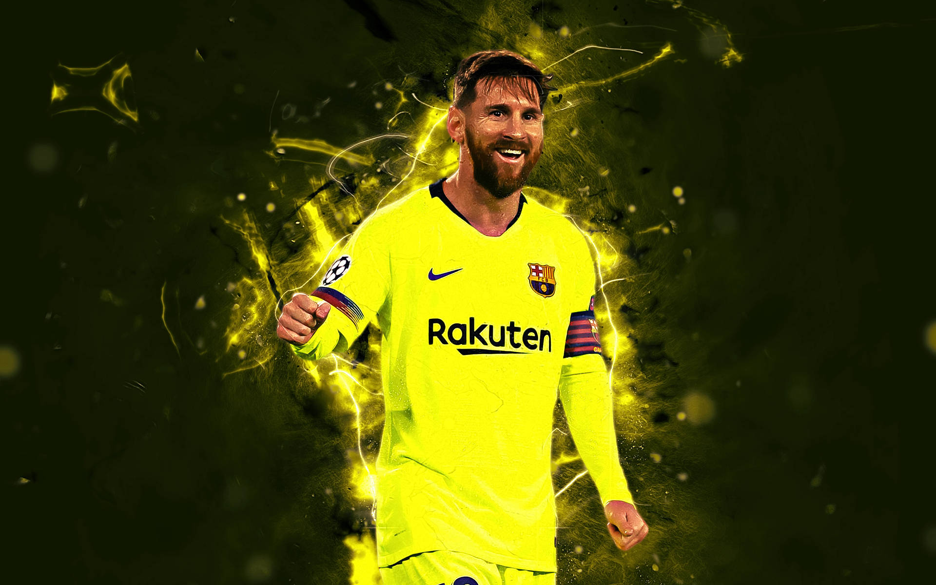Lionel Messi 2020 Barcelona Fjernt Kit Tapet Wallpaper