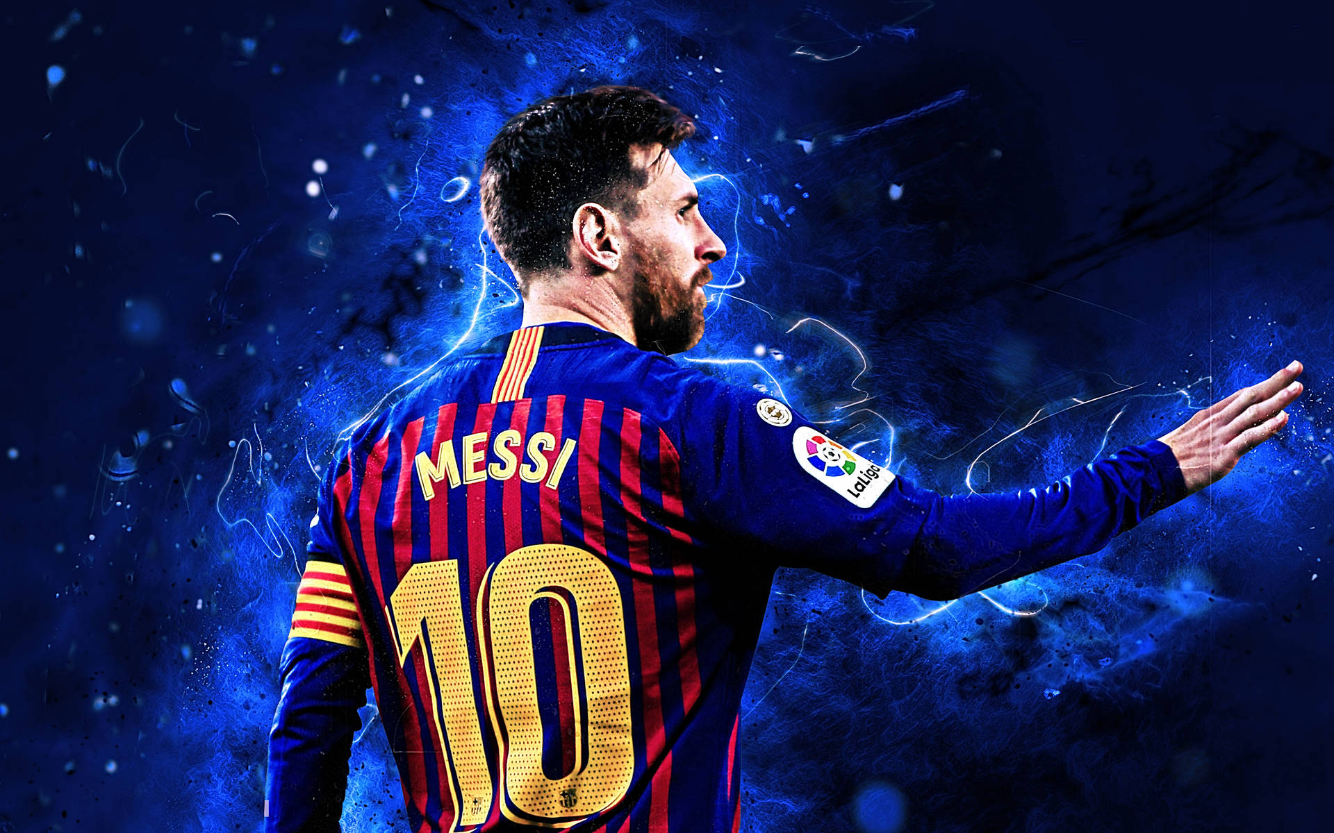 Lionel Messi 2020 Barcelona Jersey Wallpaper