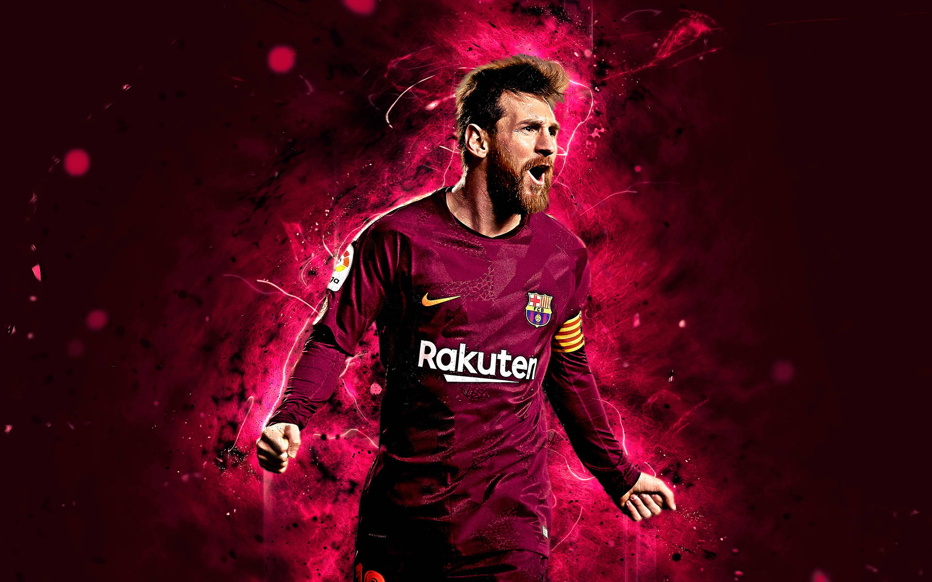 Lionel Messi 2020 Målfejring Wallpaper. Wallpaper