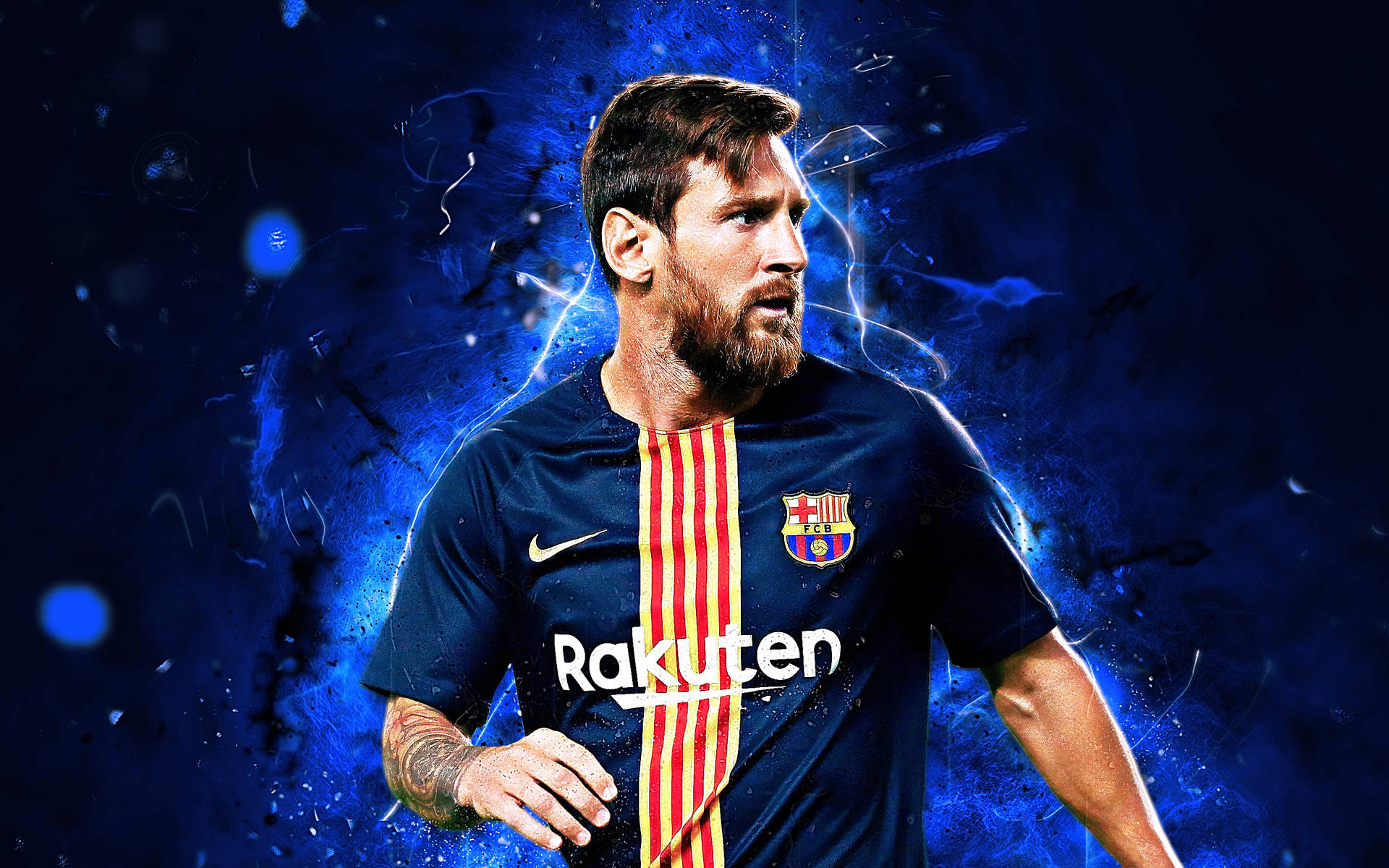 Lionel Messi 2020 Kigger På Siden Tapet Wallpaper