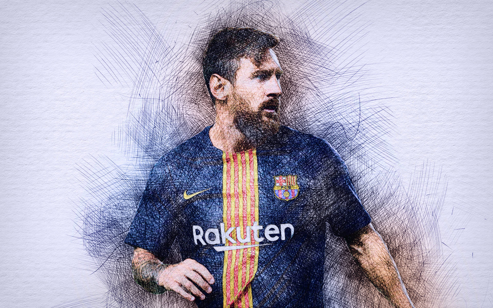 Lionel Messi 2020 Skitse Tapet Wallpaper