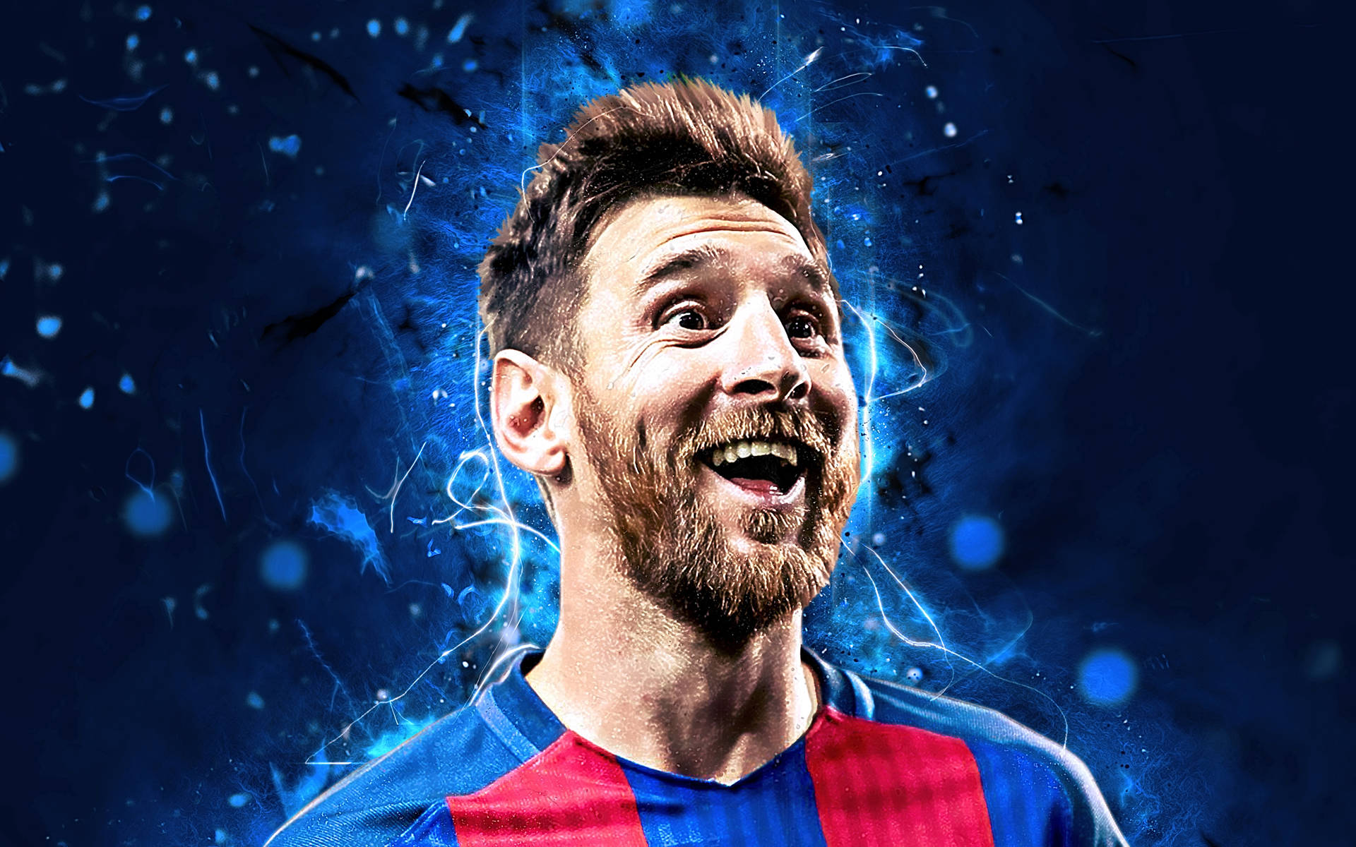 Retratode Lionel Messi Sonriendo En El 2020. Fondo de pantalla