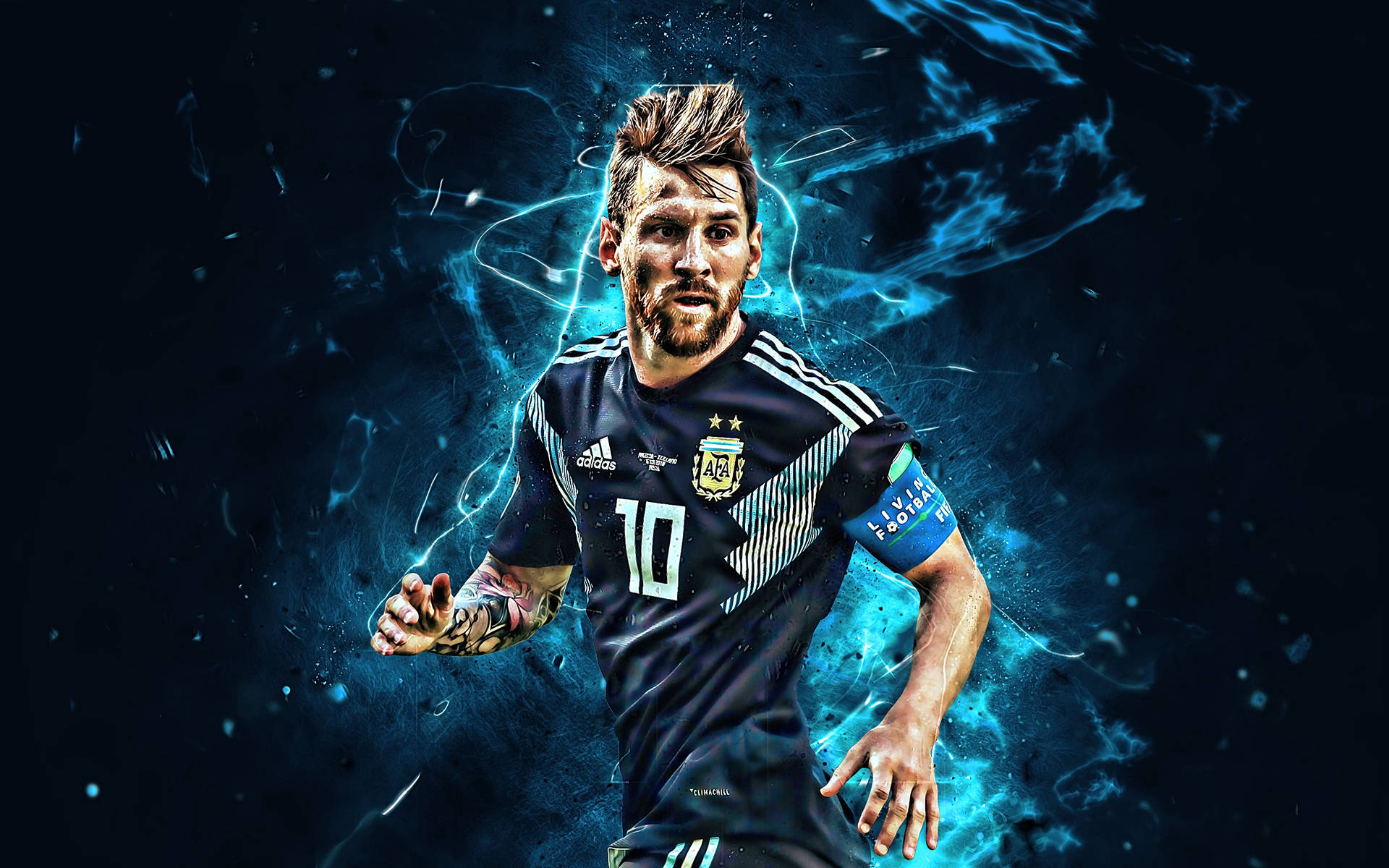 Lionel Messi 2020 Med Mohawk Haircut Tapet Wallpaper
