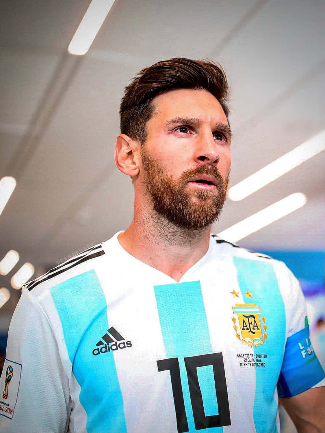 Lionel Messi Argentinië Shirt Nummer 10 Achtergrond