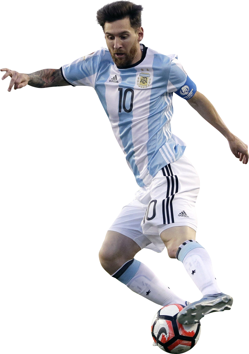 Lionel Messi Argentina Kit Action Shot PNG