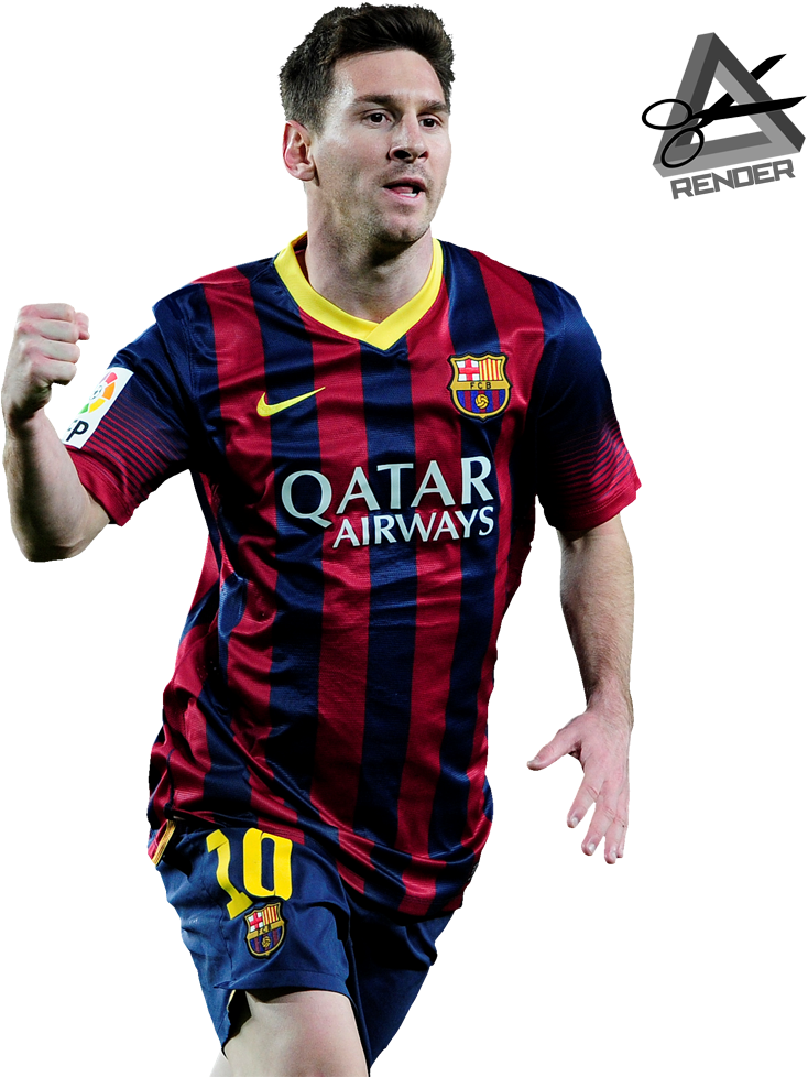 Lionel Messi Barcelona Action Shot PNG