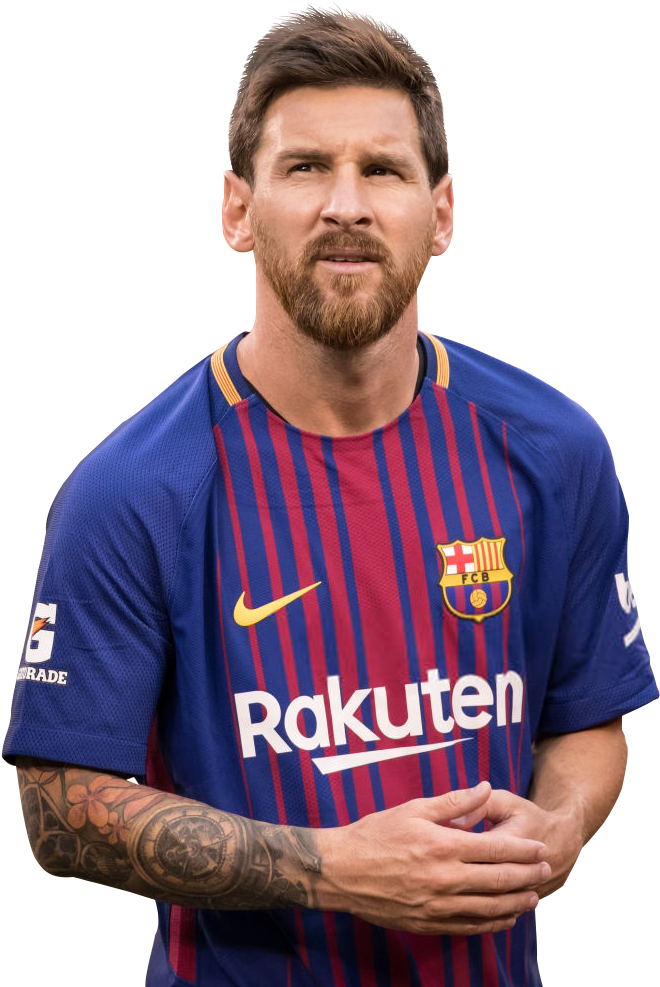 Lionel Messi Barcelona Portrait PNG