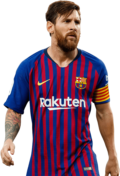 Lionel Messi Barcelona Stripes PNG
