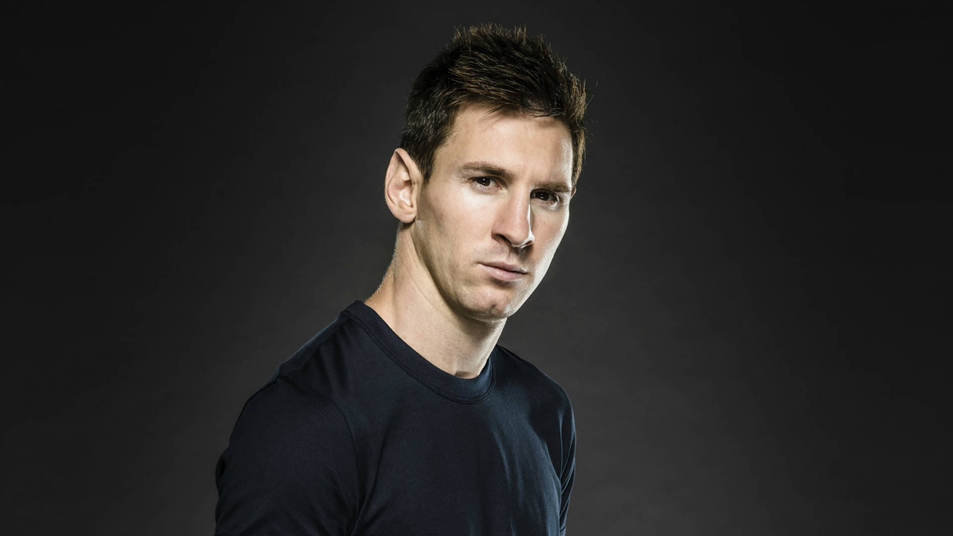 Lionel Messi Sort Skjorte Tapet Wallpaper