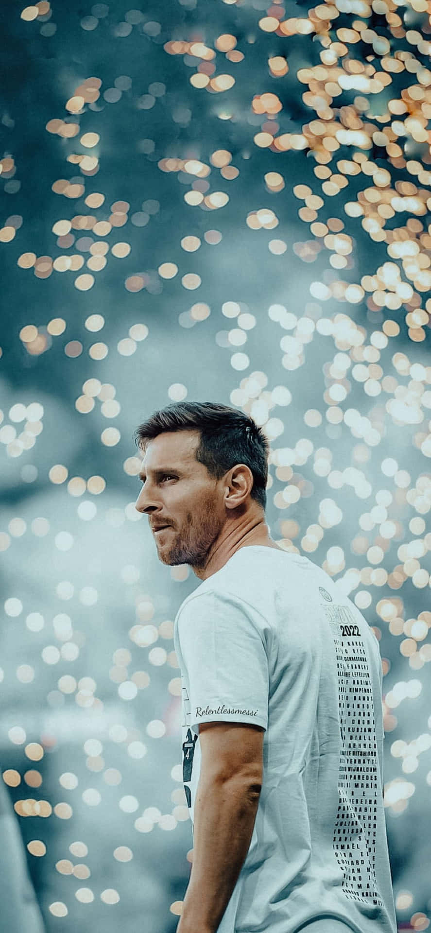 Lionel Messi Bokeh Lichten Achtergrond 2022 Achtergrond