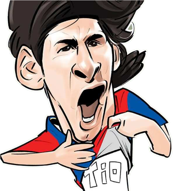 Lionel Messi Cartoon Celebration PNG