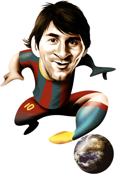 Lionel Messi Cartoon Superhero PNG