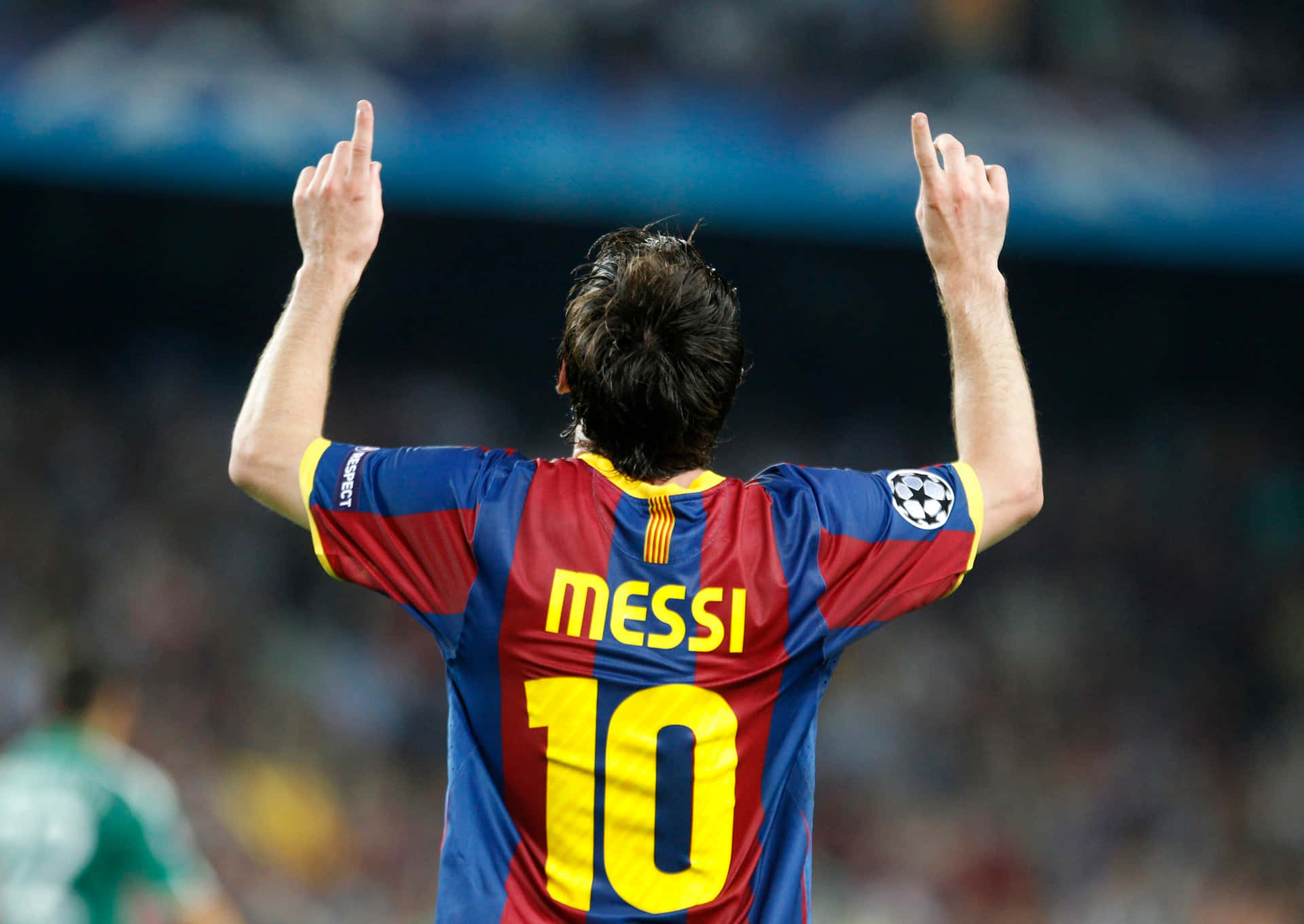 Lionel Messi Celebrating Goal Triumph Wallpaper