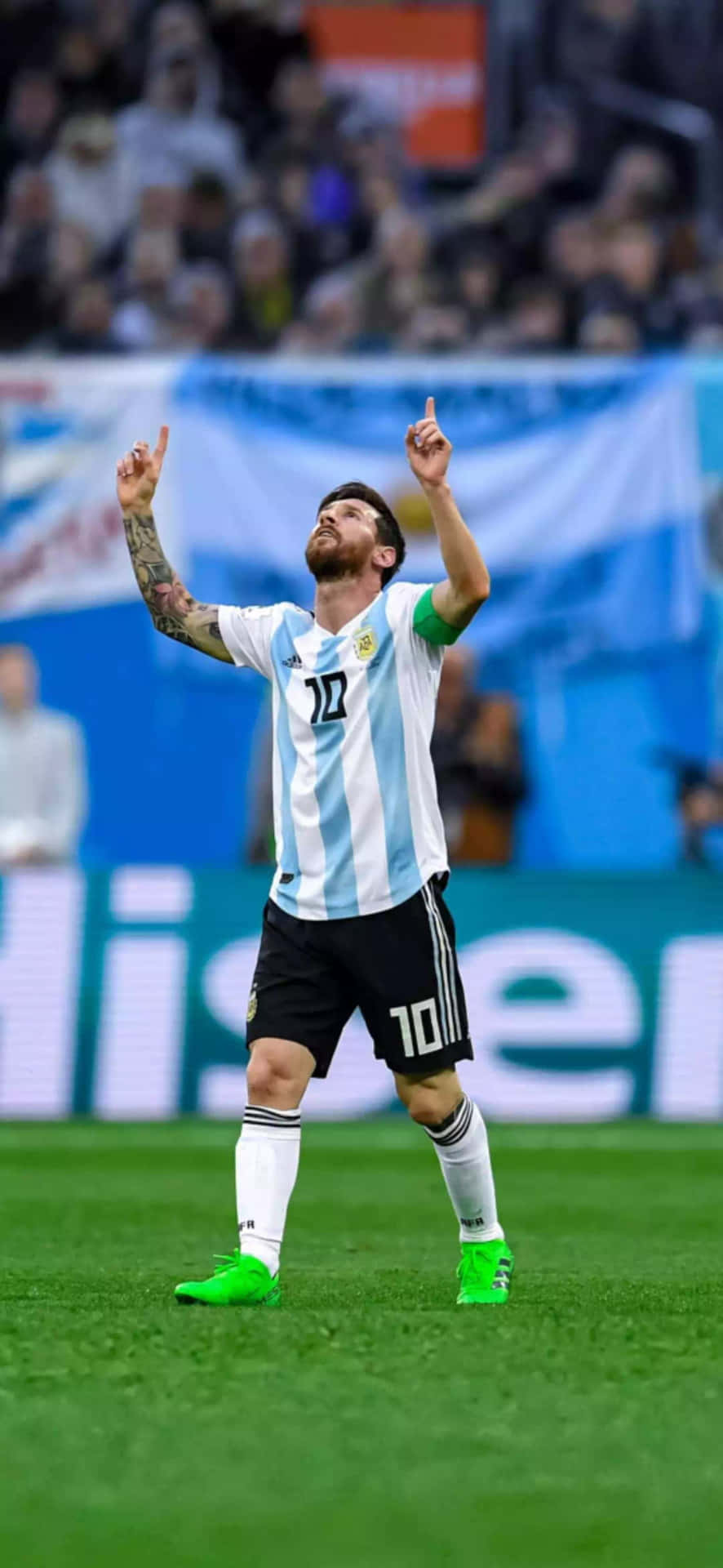 Lionel Messi Viering Argentinië Shirt Achtergrond