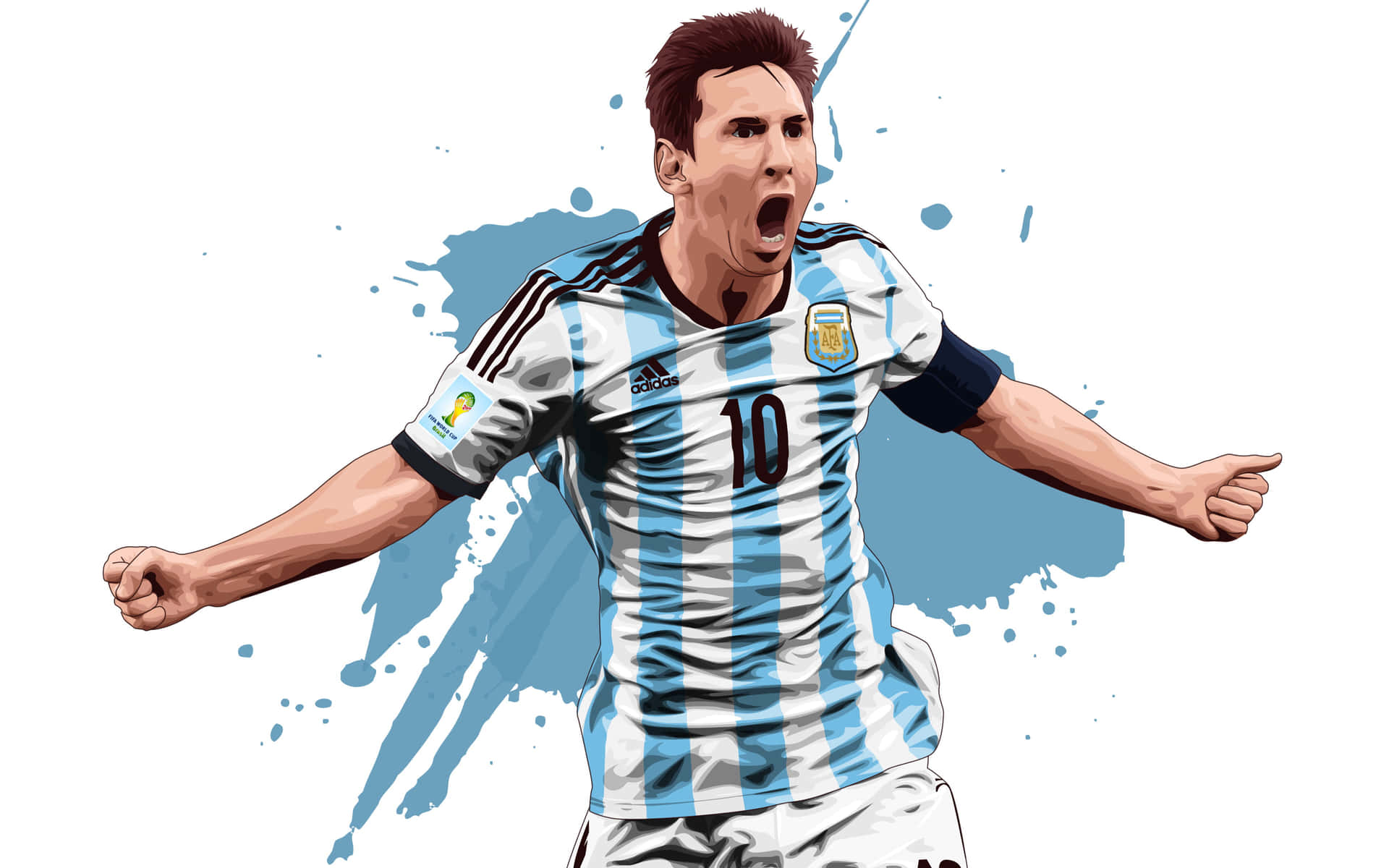 Lionel Messi Celebration Artwork Wallpaper
