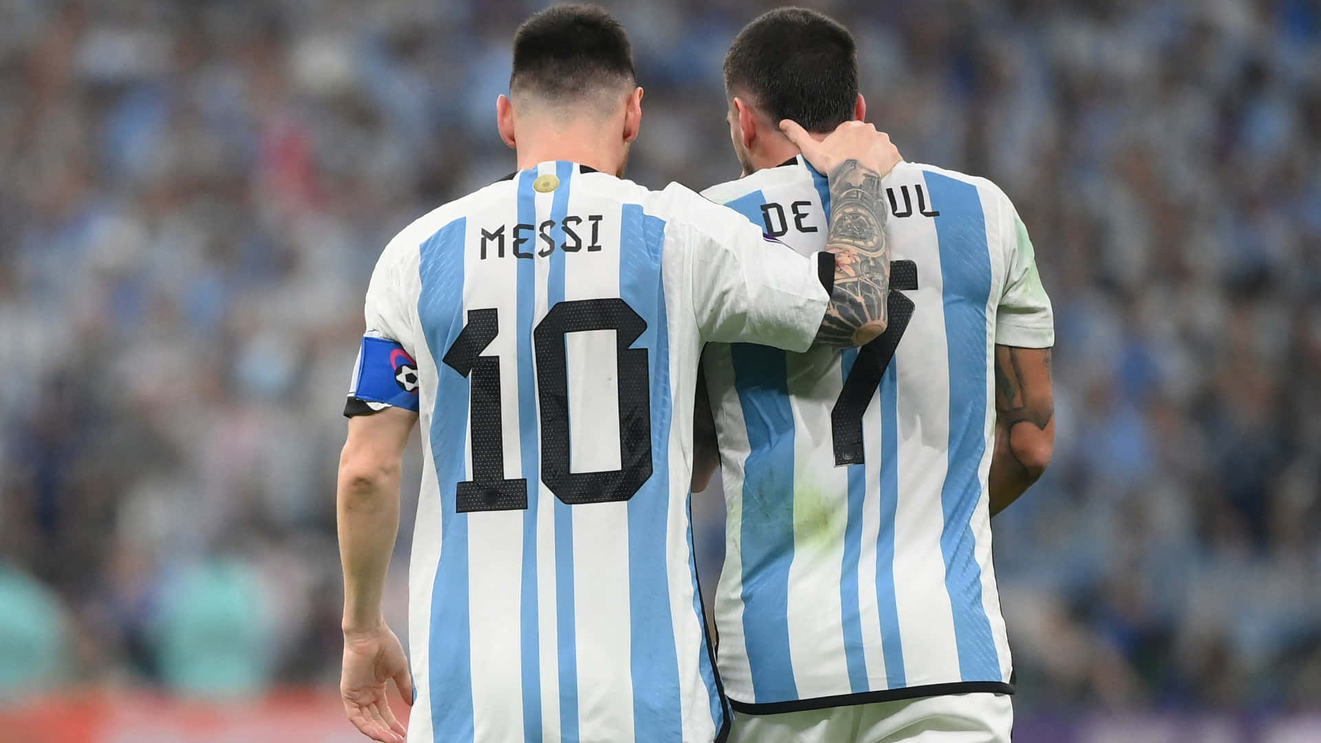 Lionel Messi Competes In The Fifa World Cup Wallpaper