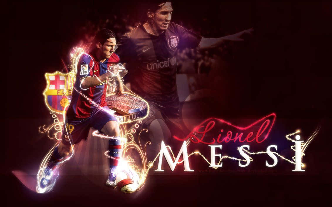 Lionel Messi brings the cool to the Barcelona FC Soccer Field Wallpaper
