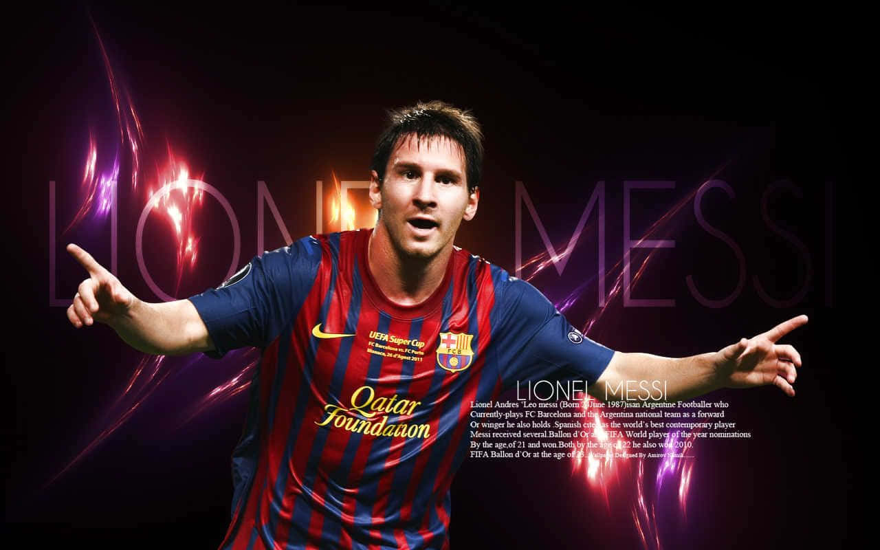 Immaginelionel Messi Che Dribbla In Modo Spettacolare Sfondo