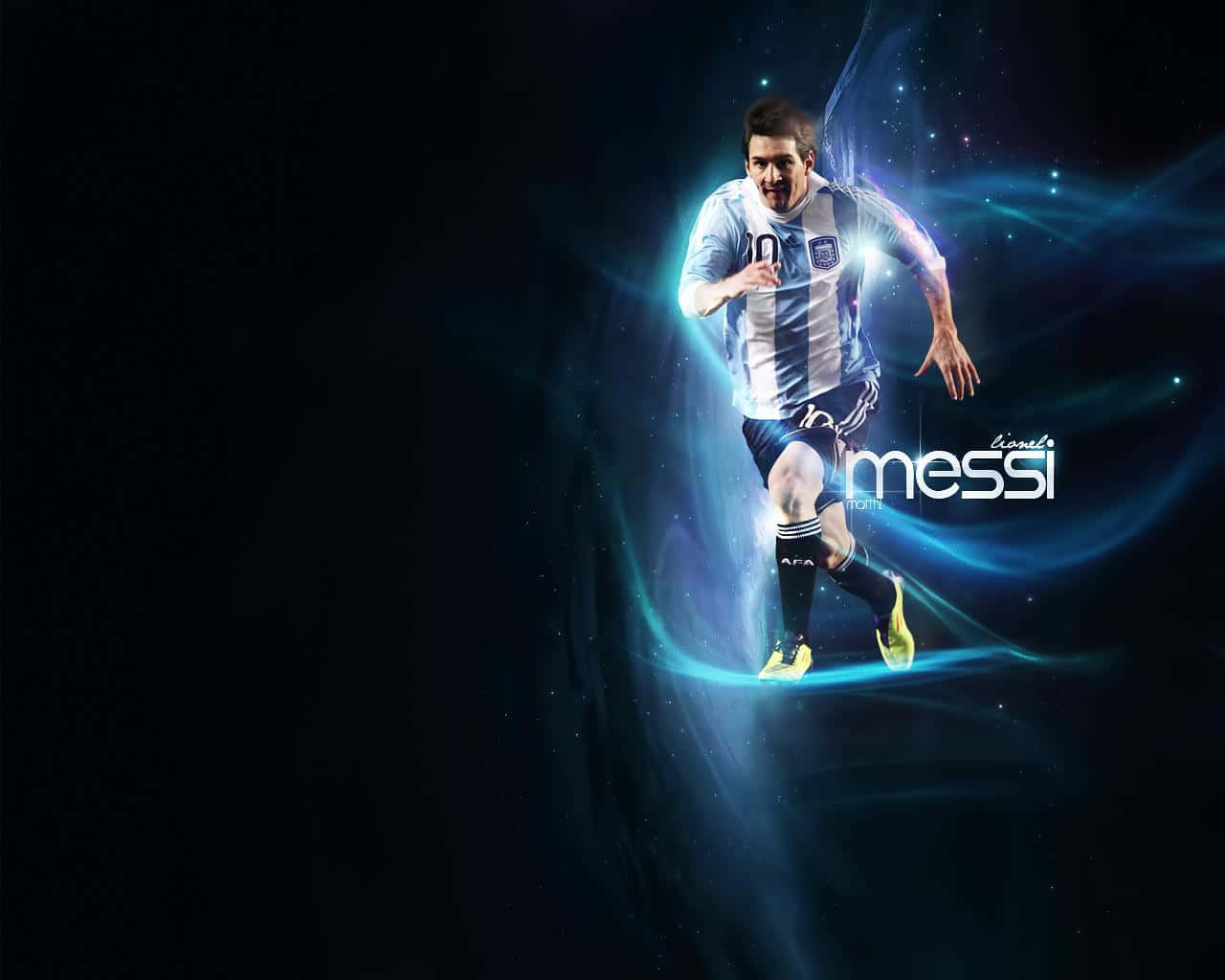 Lionel Messi ser cool ud i blå jakke. Wallpaper