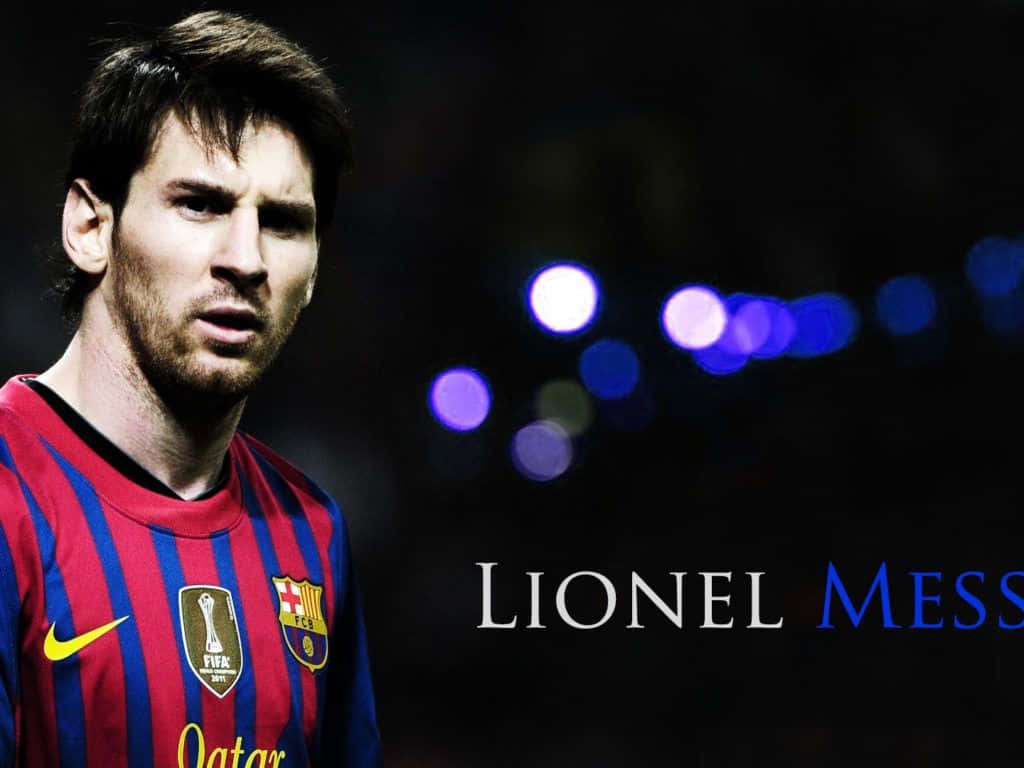 Lionel Messi viser sin cool, komponerede stil på denne tapet. Wallpaper