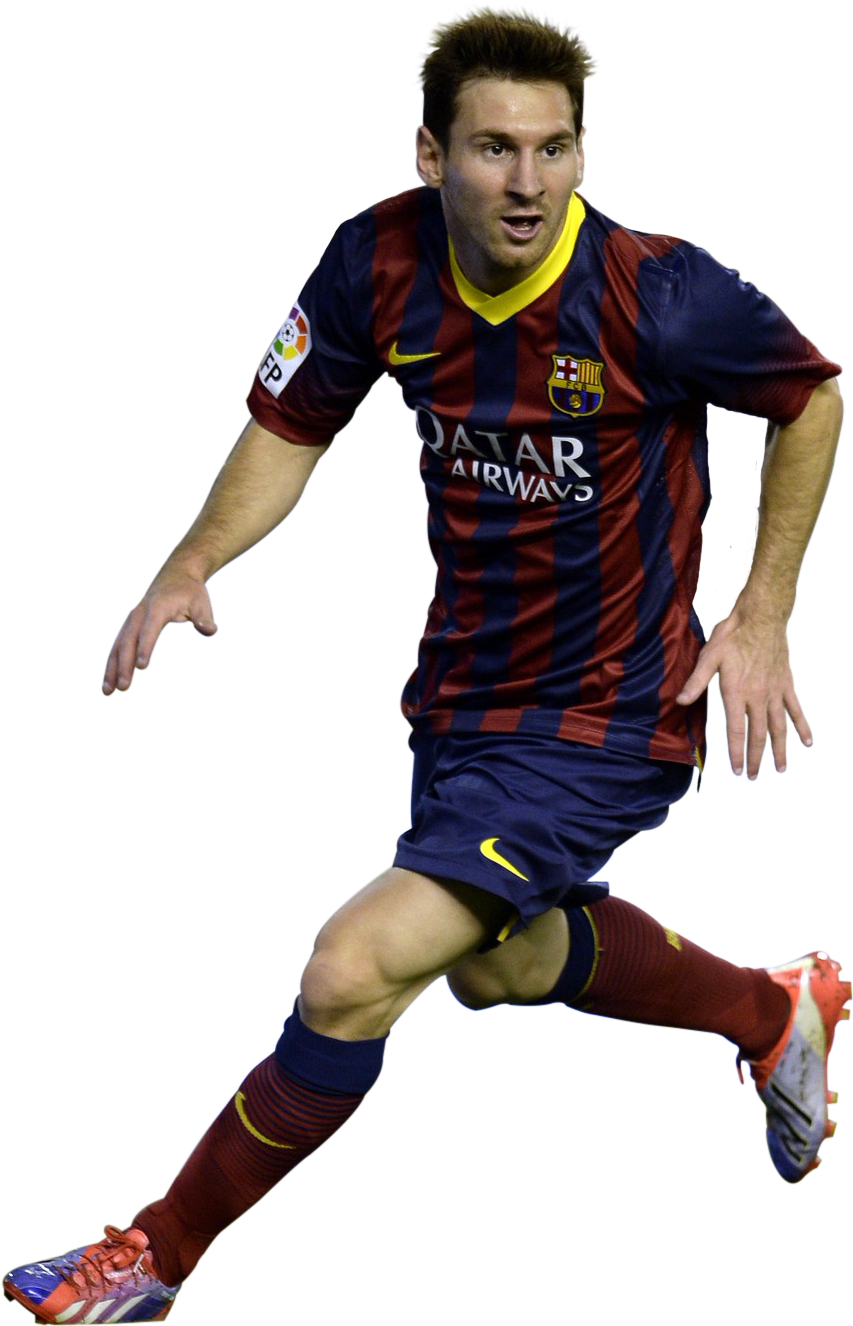 Lionel Messi F C Barcelona Action Shot PNG
