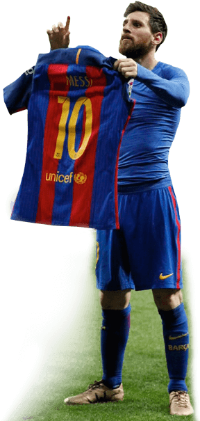 Lionel Messi Holding Barcelona Jersey PNG