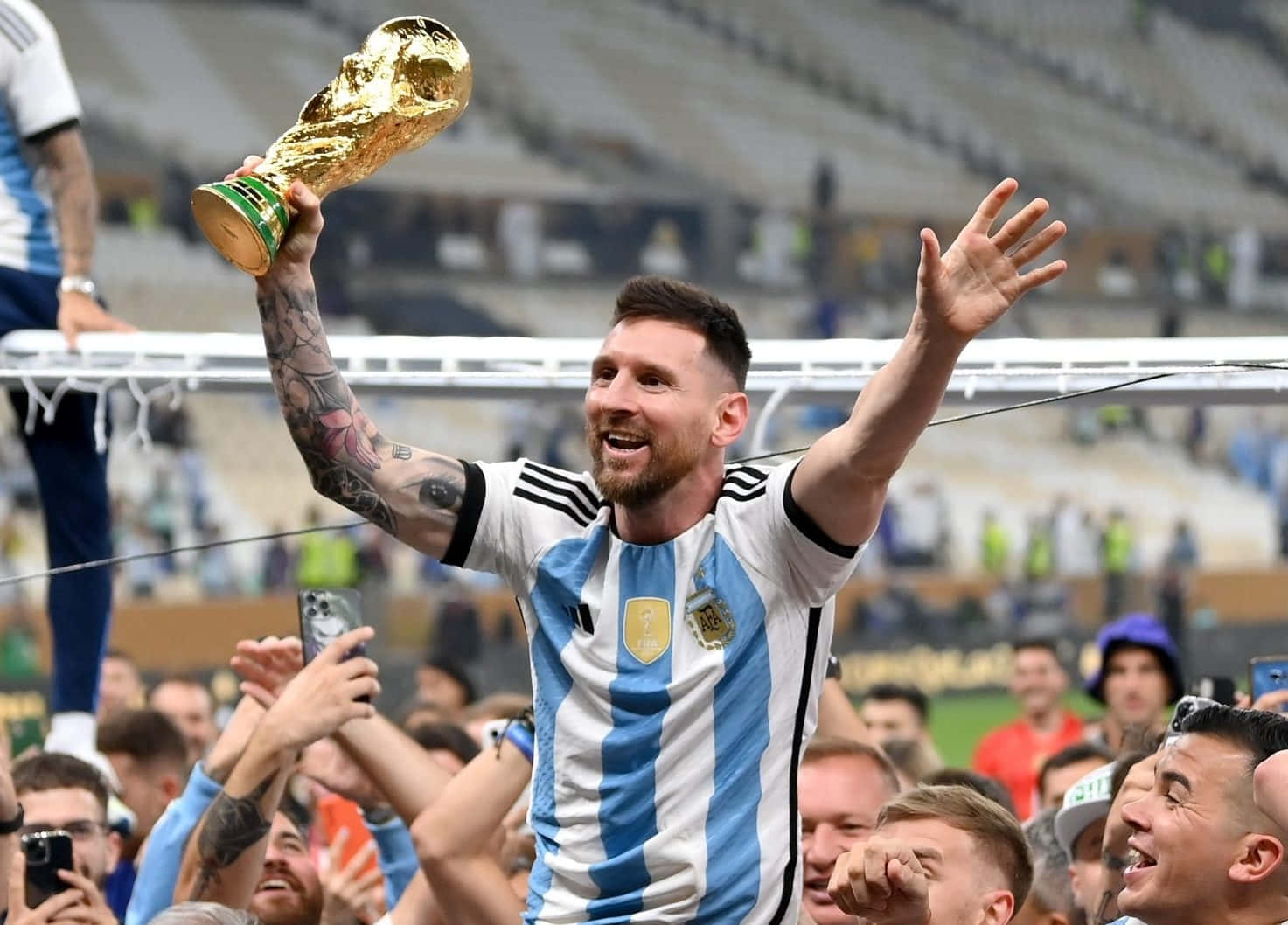 Lionel Messi In Action At The World Cup Wallpaper