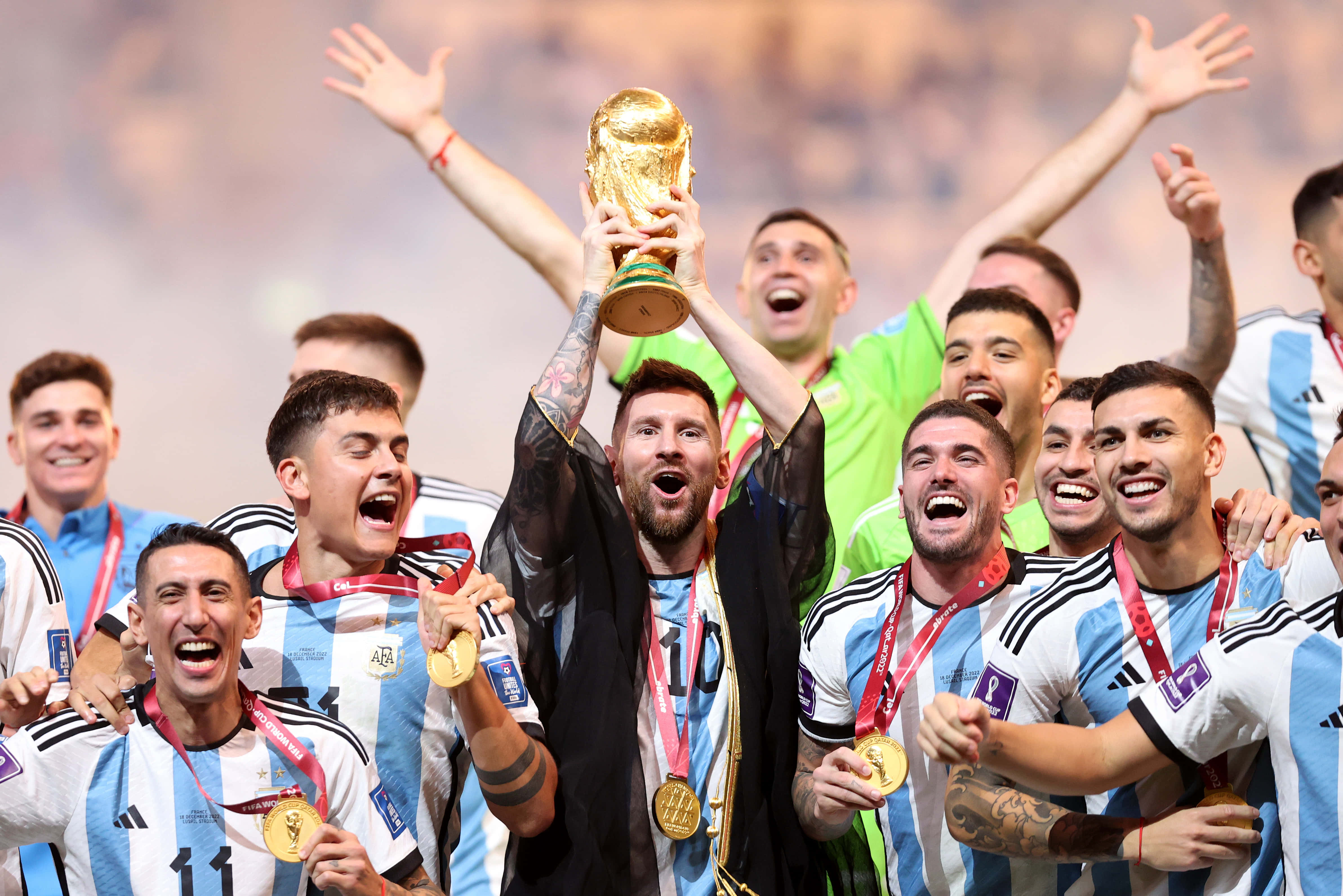 Lionel Messi In World Cup Action Wallpaper