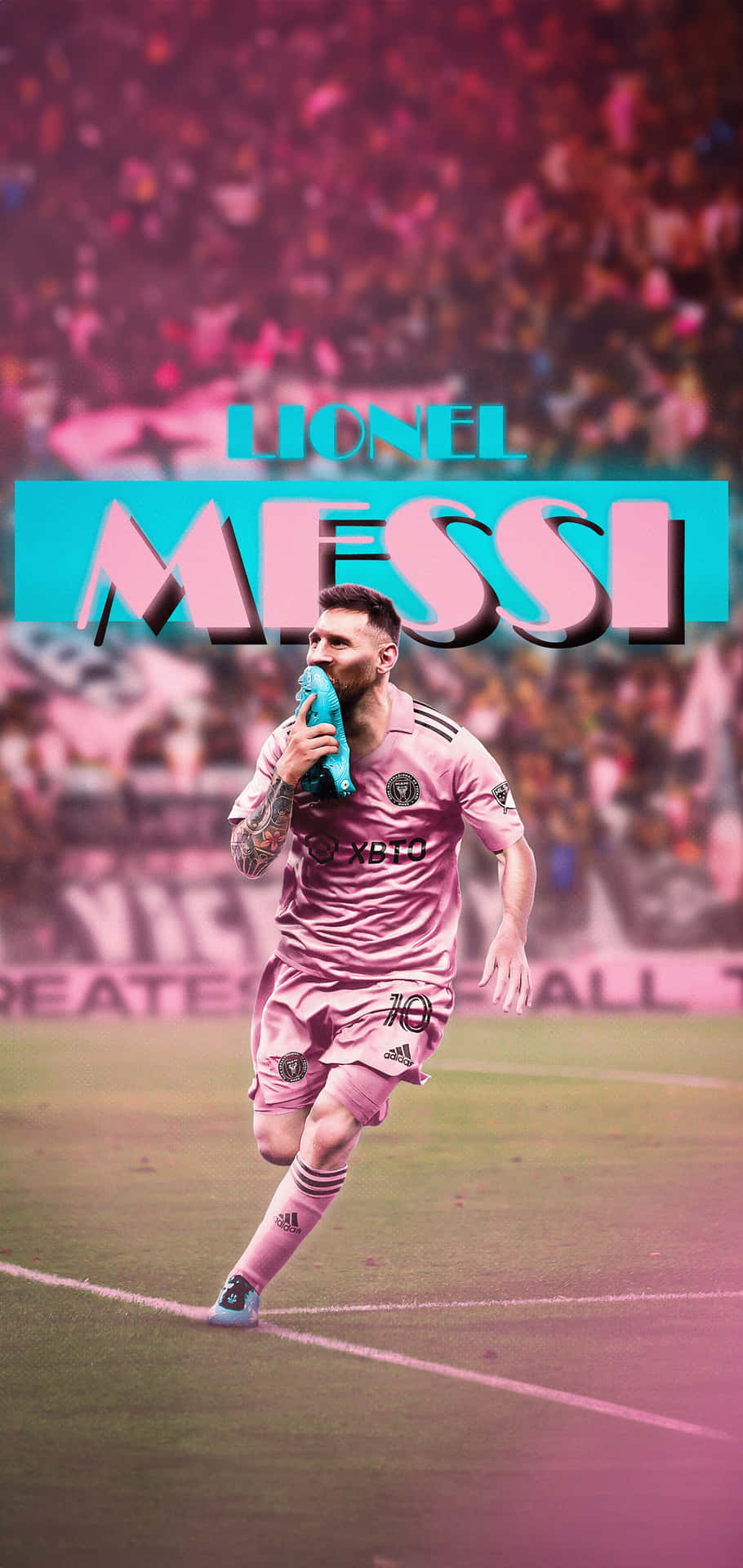 Lionel Messi Inter Miami Promotional Artwork Wallpaper