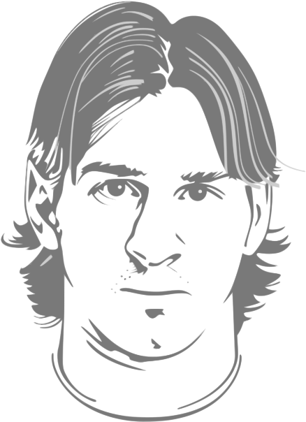 Lionel Messi Line Art Portrait PNG
