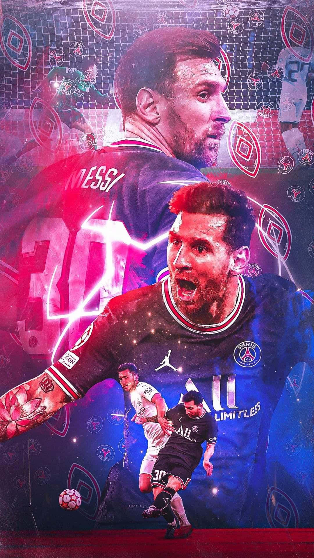 Lionel Messi P S G Collage 2022 Achtergrond