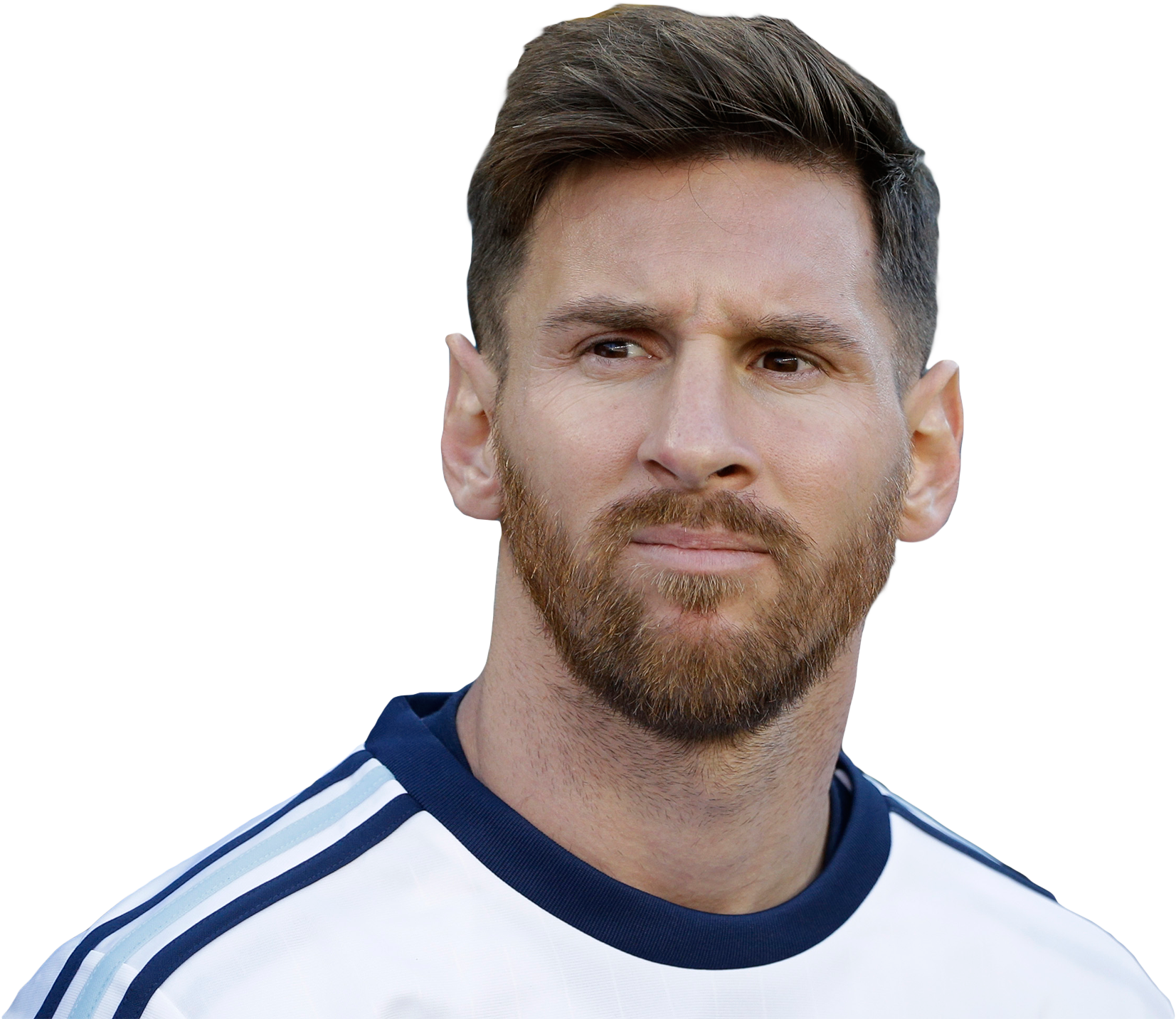 Lionel Messi Portraitin Argentina Jersey PNG