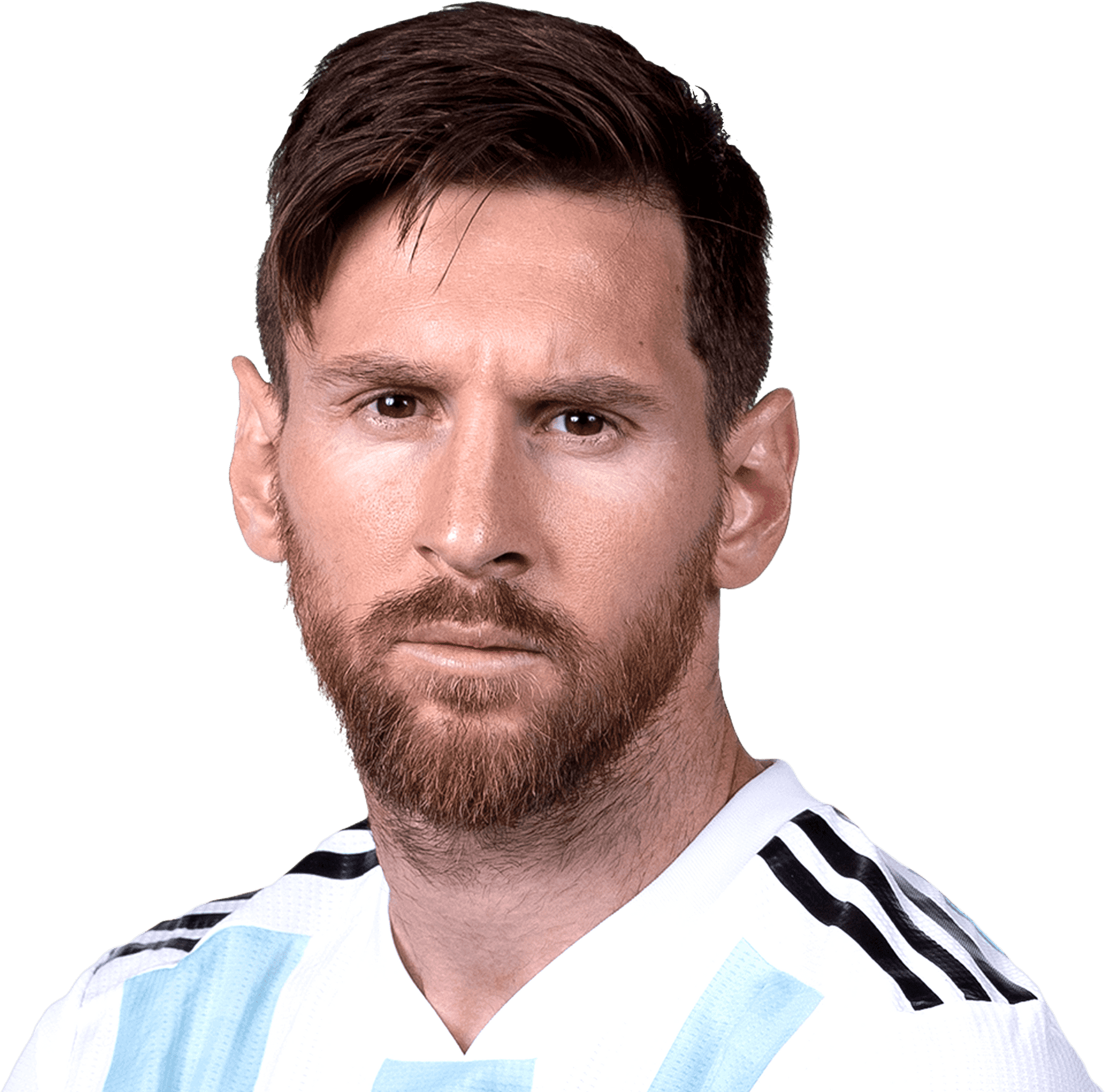 Lionel Messi Portraitin Argentina Kit PNG
