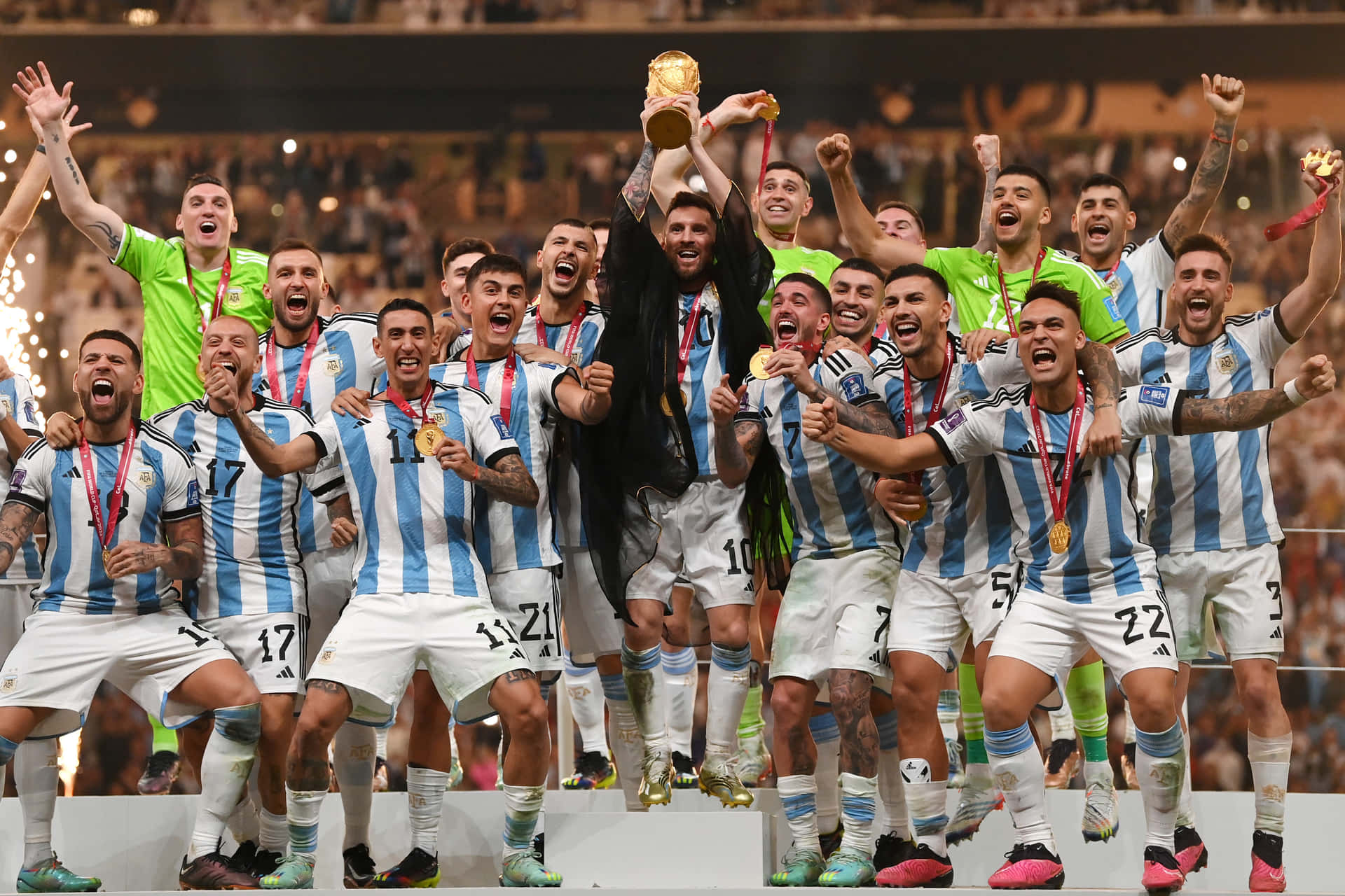 "lionel Messi's Triumphant Goal Celebration" Wallpaper