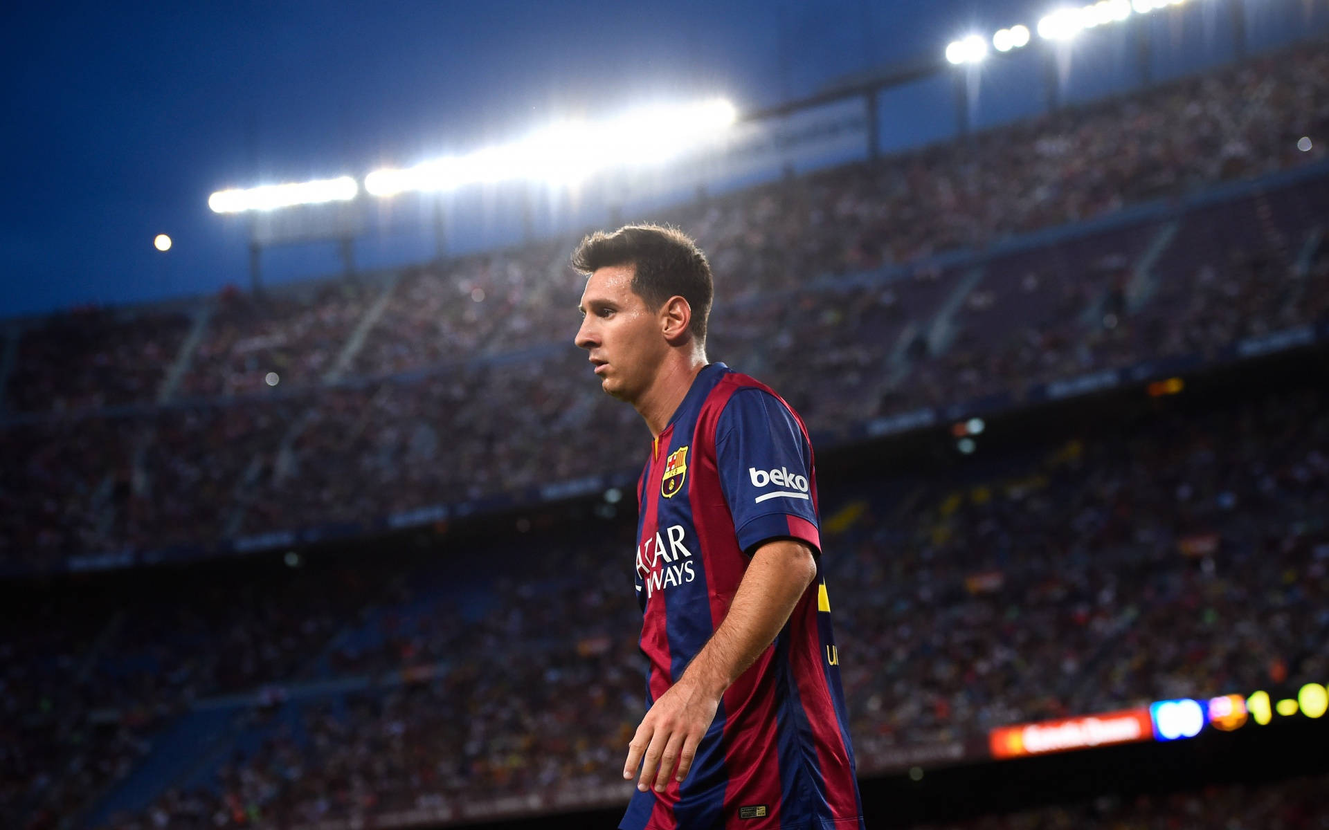 Lionel Messi Under Bright Lights Wallpaper