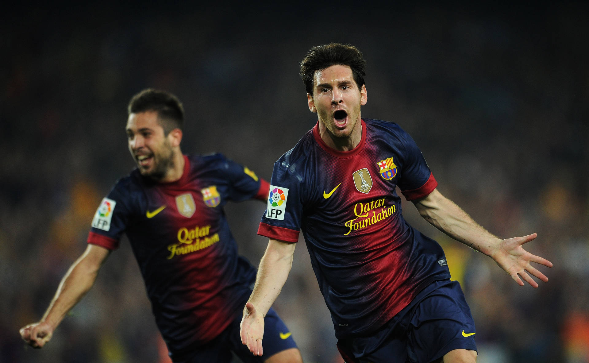 Lionel Messi With FC Barcelona Footballer Wallpaper