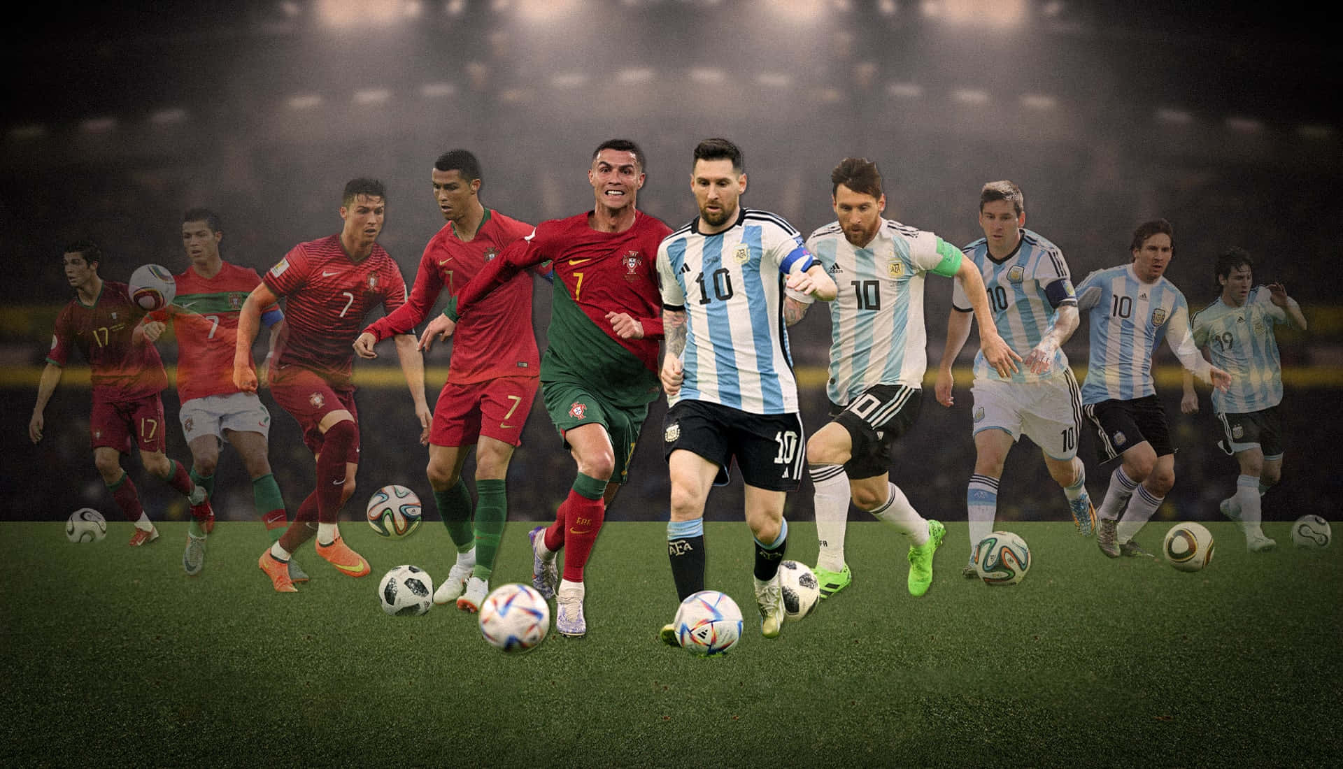 Lionel Messi World Cup Evolution Wallpaper