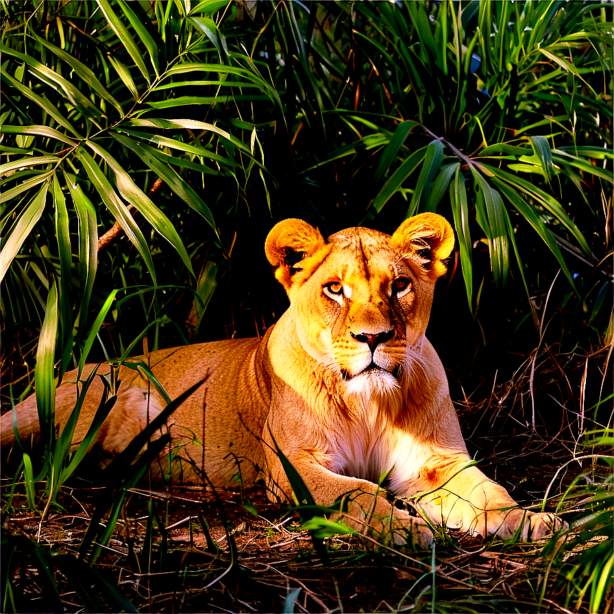 Lioness Hidden In Foliage Png 75 PNG