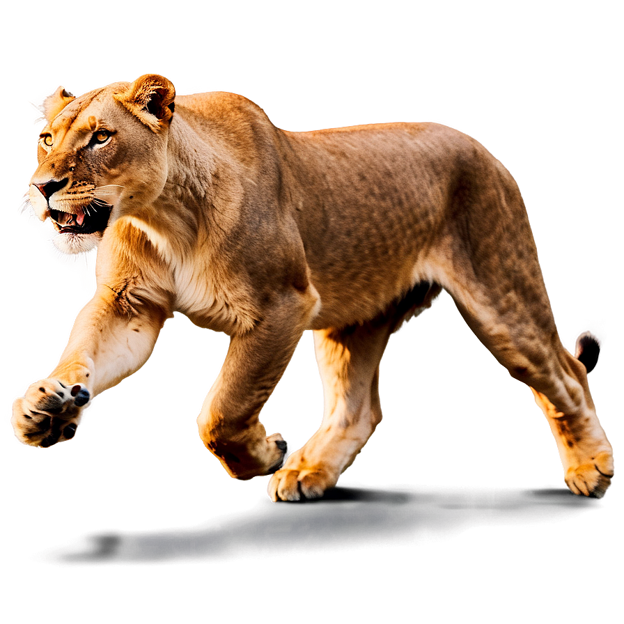 Lioness In Full Sprint Png Nel PNG