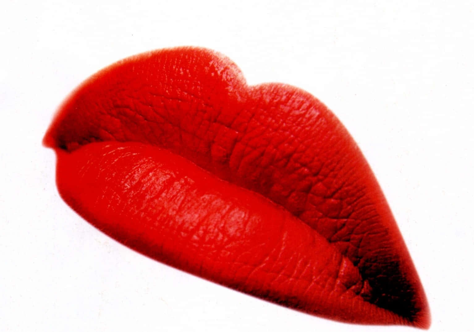 Sensual Red Lips Close-Up
