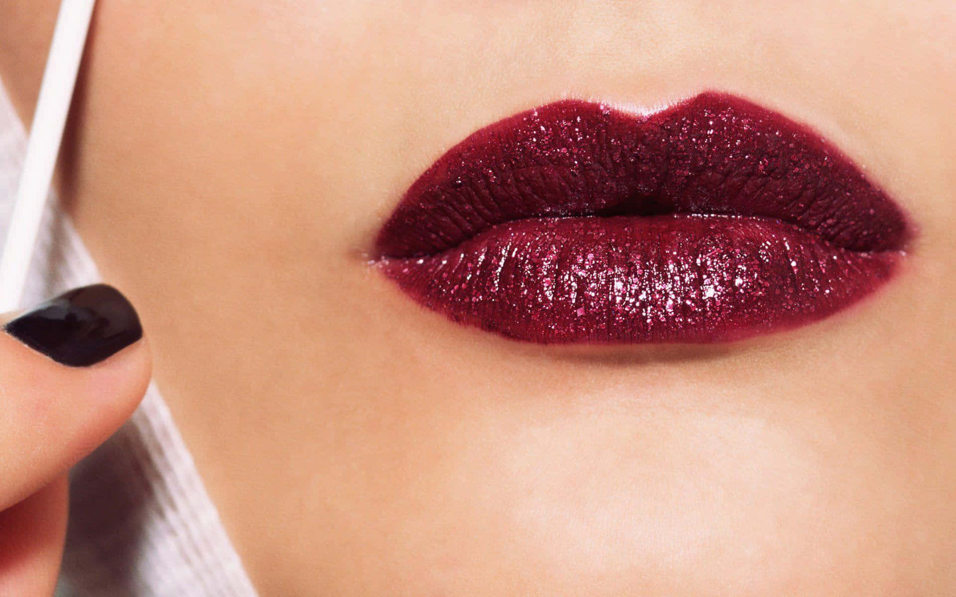 Sensuous Red Lips Close-up