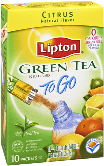 Lipton Citrus Green Tea To Go Packets PNG