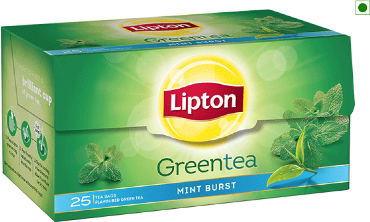 Lipton Green Tea Mint Burst Box PNG