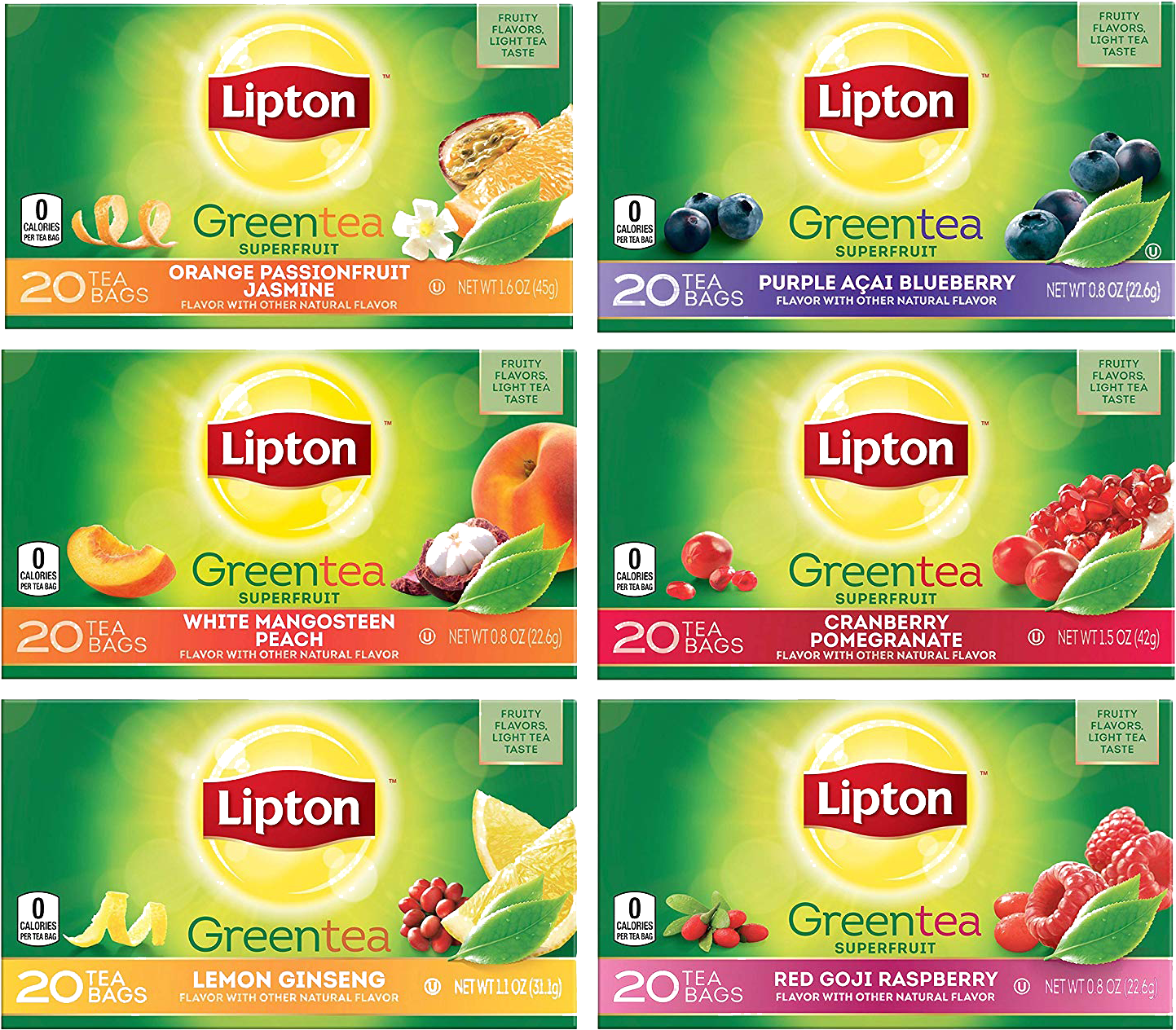 Lipton Green Tea Variety Pack PNG