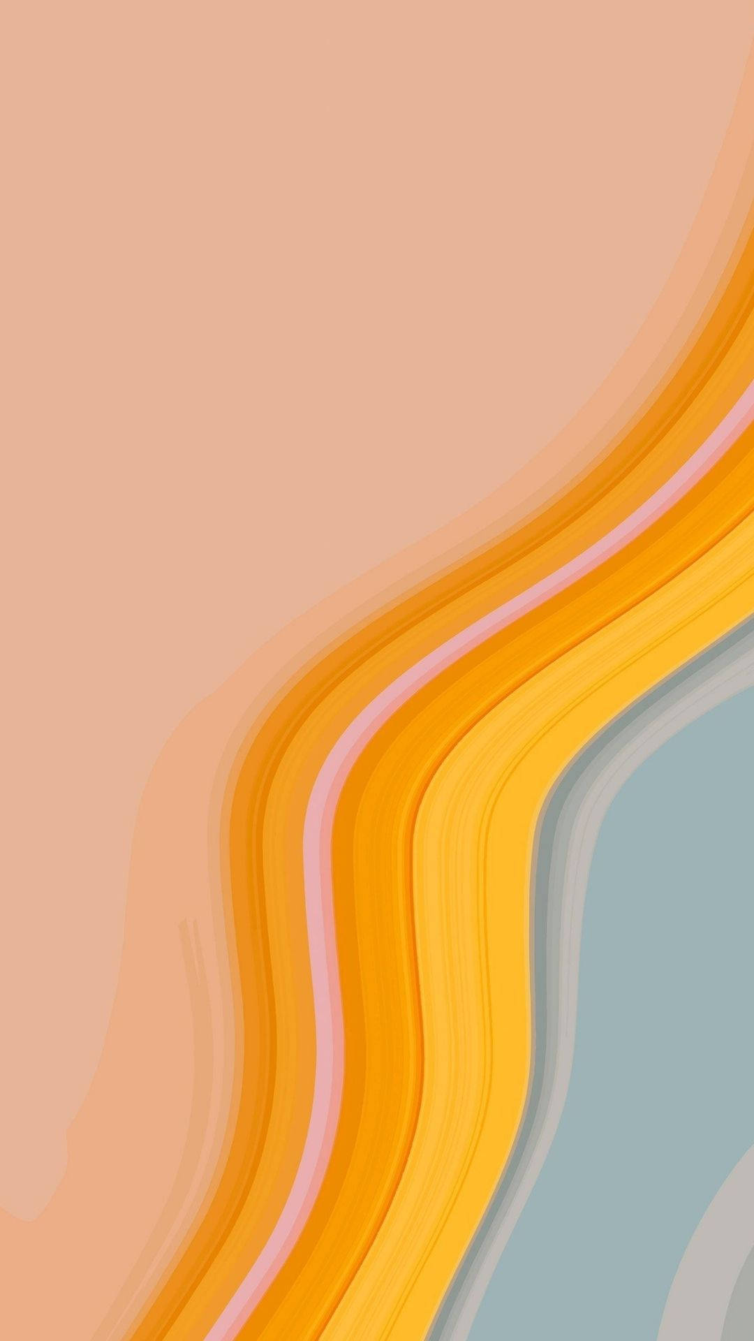 Liquid Curve On Orange Background Wallpaper
