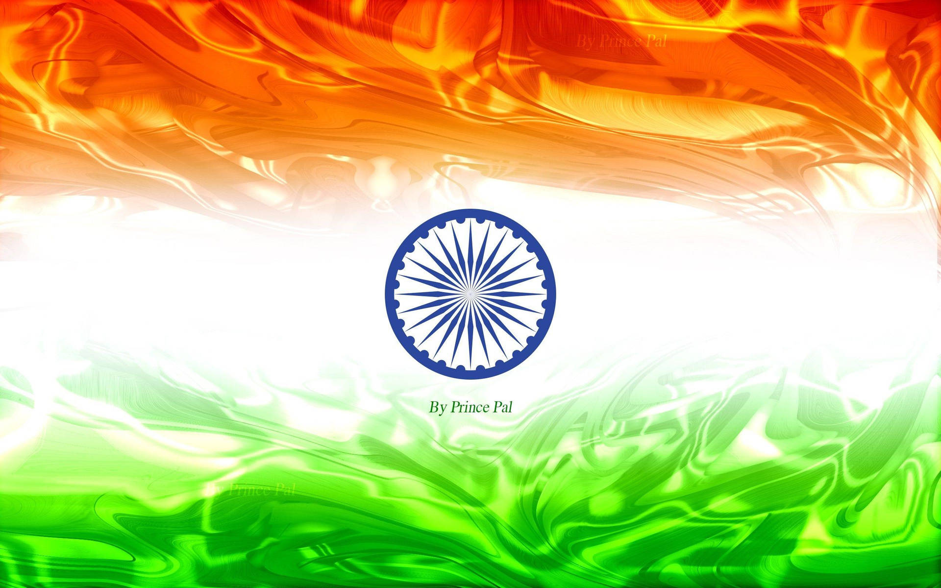 Liquid Marble Indian Flag Hd