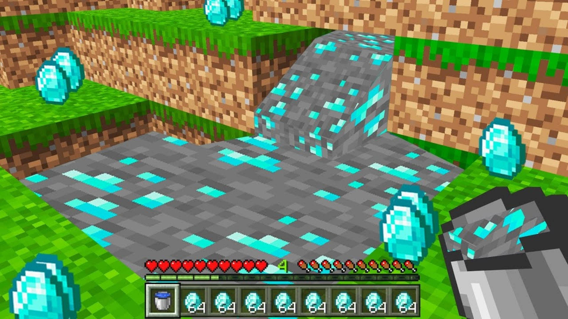 Liquid Minecraft Diamonds Wallpaper